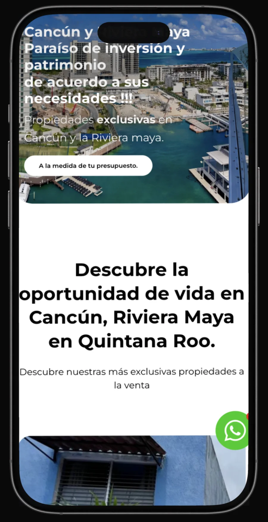 Vista móvil del proyecto Balmaceda
